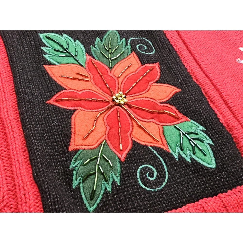 Heirloom Collectibles Sweater Womens 1X Zip Up Embroidered Holiday Christmas - Picture 5 of 9